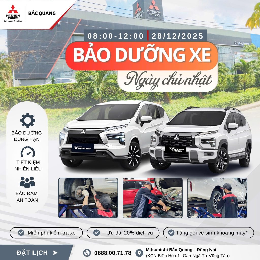 BẢO DƯỠNG XE NGÀY CHỦ NHẬT 28/12/2025